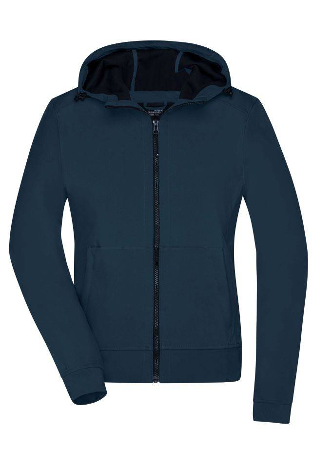 Ladies' Hooded Softshell Jacket Softshelljacke mit Kapuze im sportlichen Design blau, Gr. L