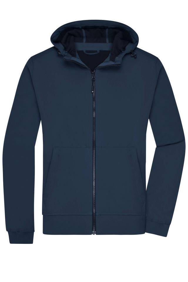 Men's Hooded Softshell Jacket Softshelljacke mit Kapuze im sportlichen Design blau, Gr. L