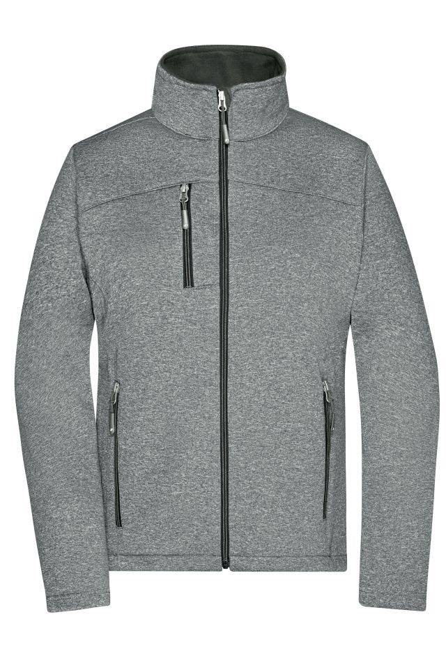 Ladies' Softshell Jacket Softshelljacke in Melange-Optik grau/schwarz, Gr. XL