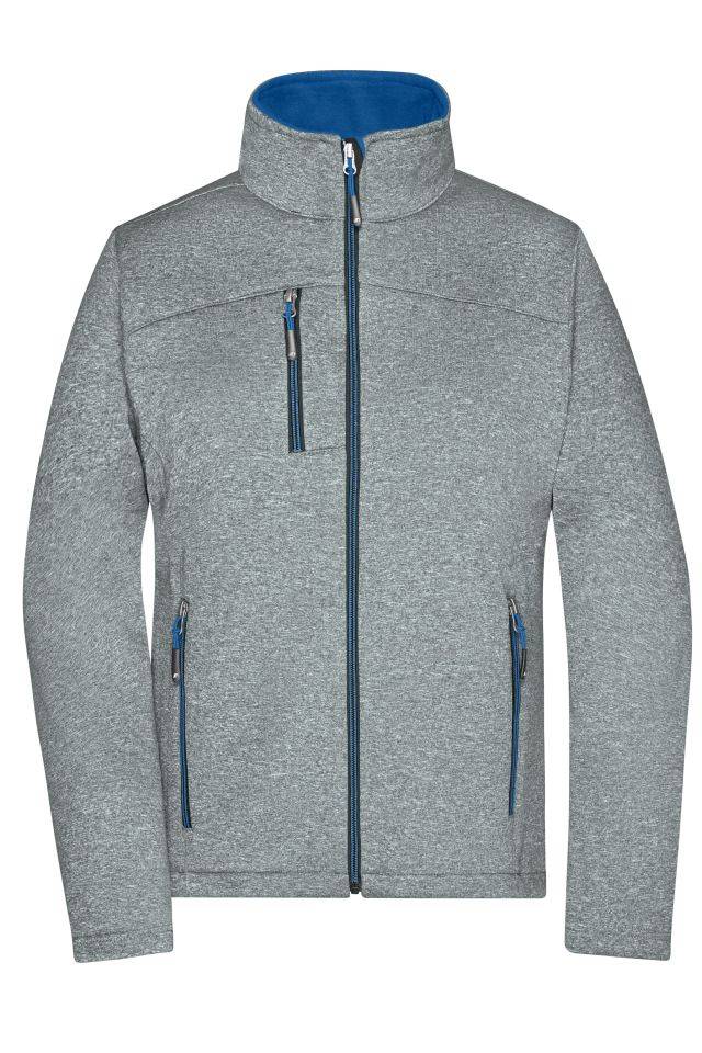 Ladies' Softshell Jacket Softshelljacke in Melange-Optik blau/grau, Gr. M