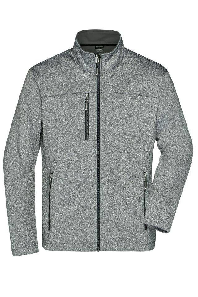 Men's Softshell Jacket Softshelljacke in Melange-Optik grau/schwarz, Gr. XL