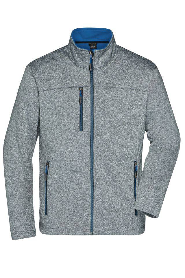 Men's Softshell Jacket Softshelljacke in Melange-Optik blau/grau, Gr. XL