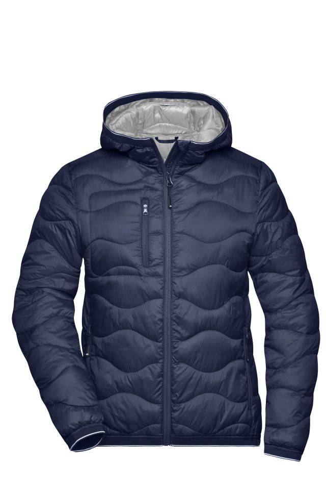 Ladies' Padded Jacket Gesteppte Jacke mit DuPont™ Sorona® Wattierung (nachwachsender, pflanzlicher Rohstoff) blau/grau,