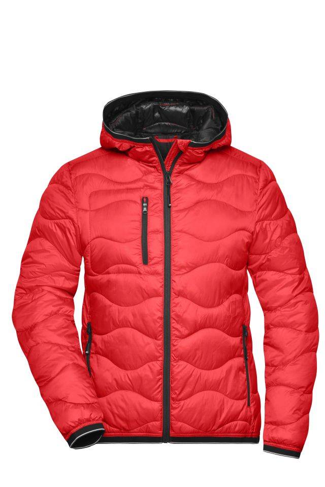 Ladies' Padded Jacket Gesteppte Jacke mit DuPont™ Sorona® Wattierung (nachwachsender, pflanzlicher Rohstoff) schwarz/rot