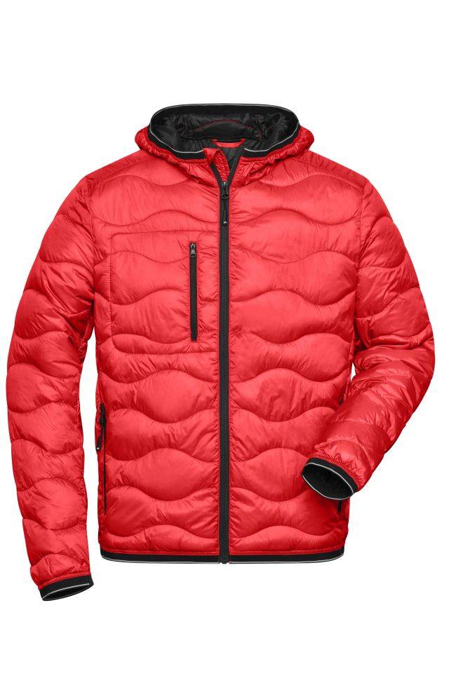 Men's Padded Jacket Gesteppte Jacke mit DuPont™ Sorona® Wattierung (nachwachsender, pflanzlicher Rohstoff) schwarz/rot,