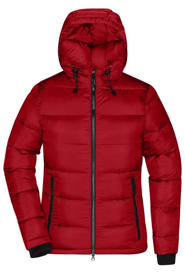 Ladies' Padded Jacket Gesteppte Winterjacke aus recyceltem Polyester mit DuPont™Sorona® Wattierung schwarz/rot, Gr. XS