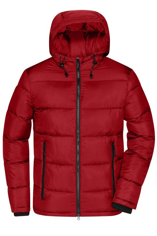 Men's Padded Jacket Gesteppte Winterjacke aus recyceltem Polyester mit DuPont™Sorona® Wattierung schwarz/rot, Gr. XL