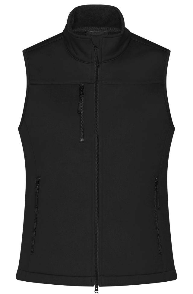 Ladies' Softshell Vest Klassische Softshellweste im sportlichen Design aus recyceltem Polyester schwarz, Gr. XL