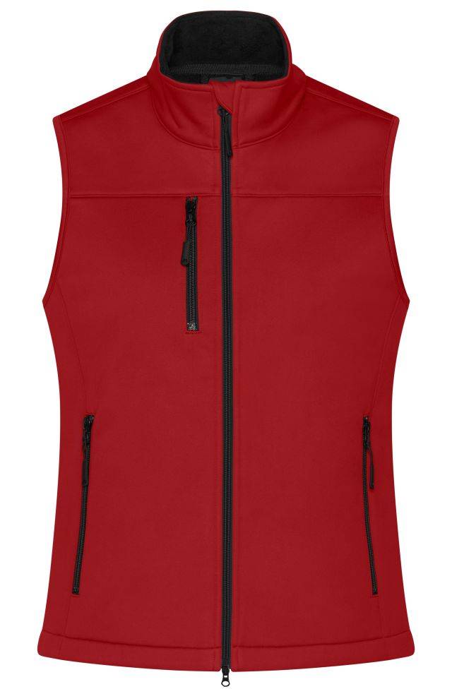 Ladies' Softshell Vest Klassische Softshellweste im sportlichen Design aus recyceltem Polyester rot, Gr. S