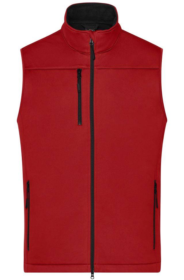 Men's Softshell Vest Klassische Softshellweste im sportlichen Design aus recyceltem Polyester rot, Gr. 3XL