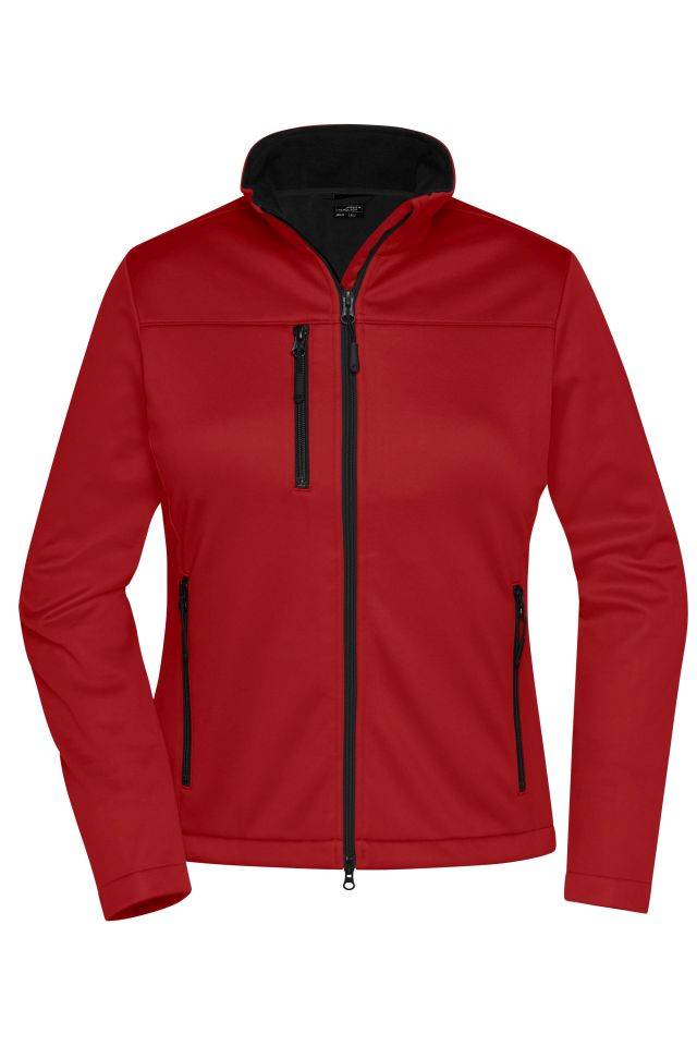 Ladies' Softshell Jacket Klassische Softshelljacke im sportlichen Design aus recyceltem Polyester rot, Gr. XL