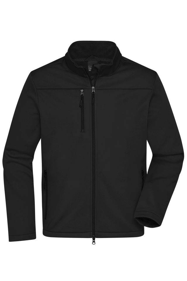 Men's Softshell Jacket Klassische Softshelljacke im sportlichen Design aus recyceltem Polyester schwarz, Gr. M