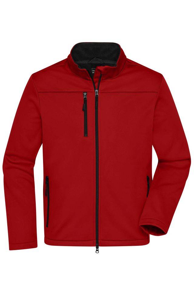Men's Softshell Jacket Klassische Softshelljacke im sportlichen Design aus recyceltem Polyester rot, Gr. 3XL