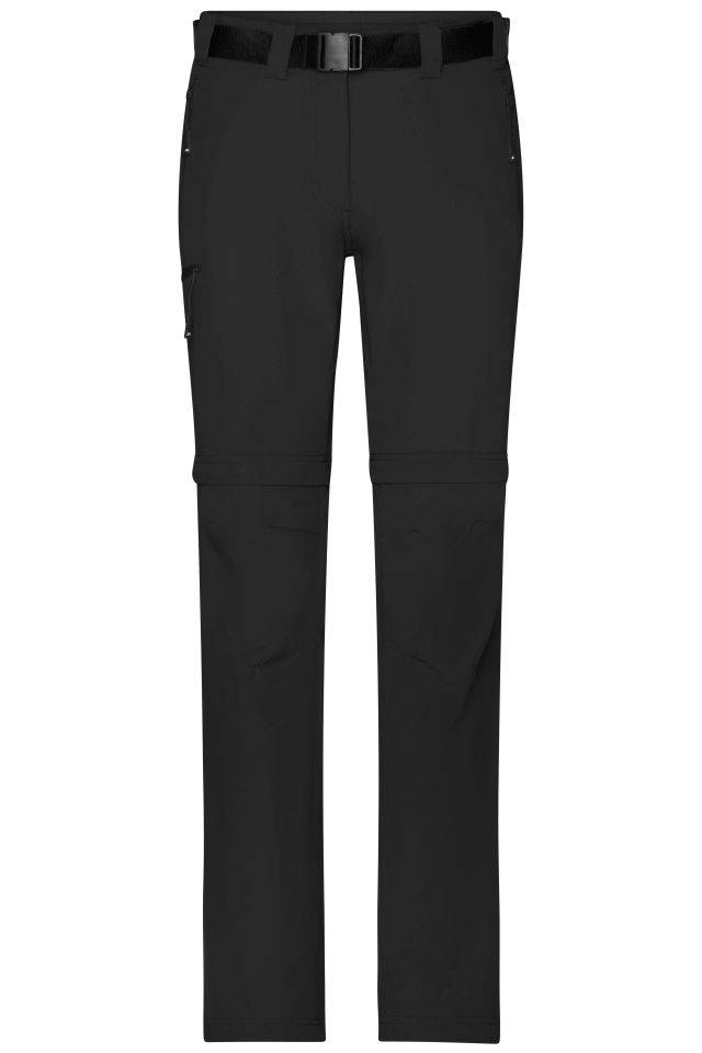 Ladies' Zip-Off Trekking Pants Bi-elastische Outdoorhose in sportlicher Optik schwarz, Gr. L