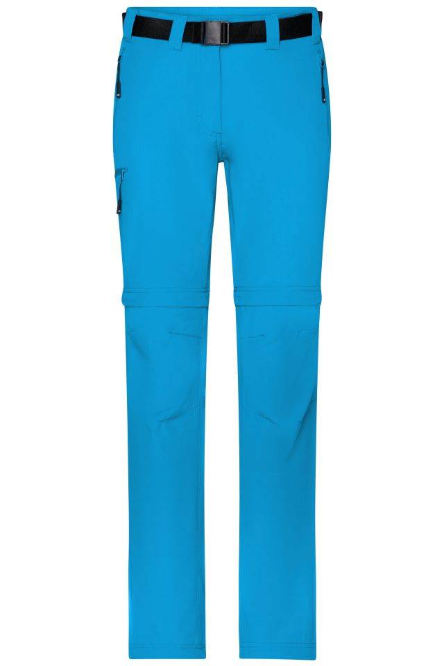 Ladies' Zip-Off Trekking Pants Bi-elastische Outdoorhose in sportlicher Optik blau/neon, Gr. S