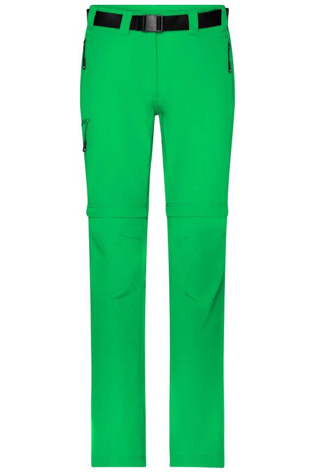 Ladies' Zip-Off Trekking Pants Bi-elastische Outdoorhose in sportlicher Optik grün, Gr. XS