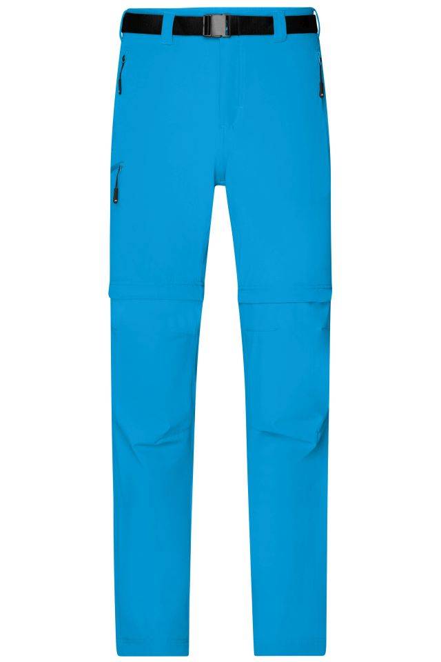 Men's Zip-Off Trekking Pants Bi-elastische Outdoorhose in sportlicher Optik blau/neon, Gr. XXL