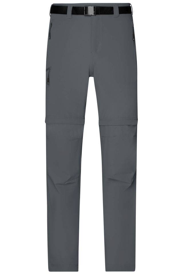 Men's Zip-Off Trekking Pants Bi-elastische Outdoorhose in sportlicher Optik grau, Gr. M