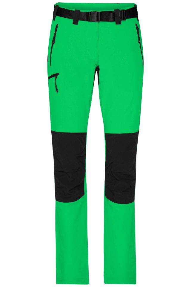 Ladies' Trekking Pants Bi-elastische Outdoorhose in sportlicher Optik grün/schwarz, Gr. M