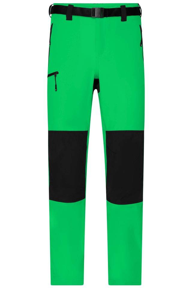 Men's Trekking Pants Bi-elastische Outdoorhose in sportlicher Optik grün/schwarz, Gr. L