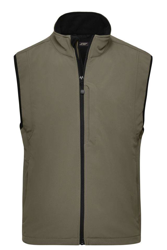 Men's Softshell Vest Trendige Weste aus Softshell braun/grün/oliv, Gr. XL