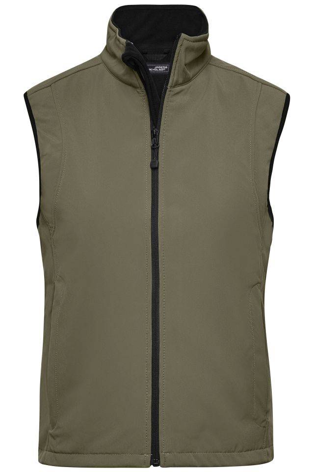 Ladies' Softshell Vest Trendige Weste aus Softshell braun/grün/oliv, Gr. XL