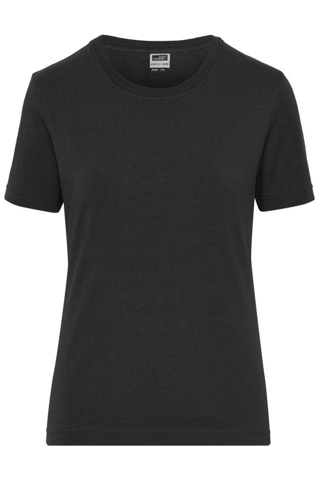 Ladies' BIO Stretch-T Work - SOLID - T-Shirt aus weichem Elastic-Single-Jersey schwarz, Gr. S