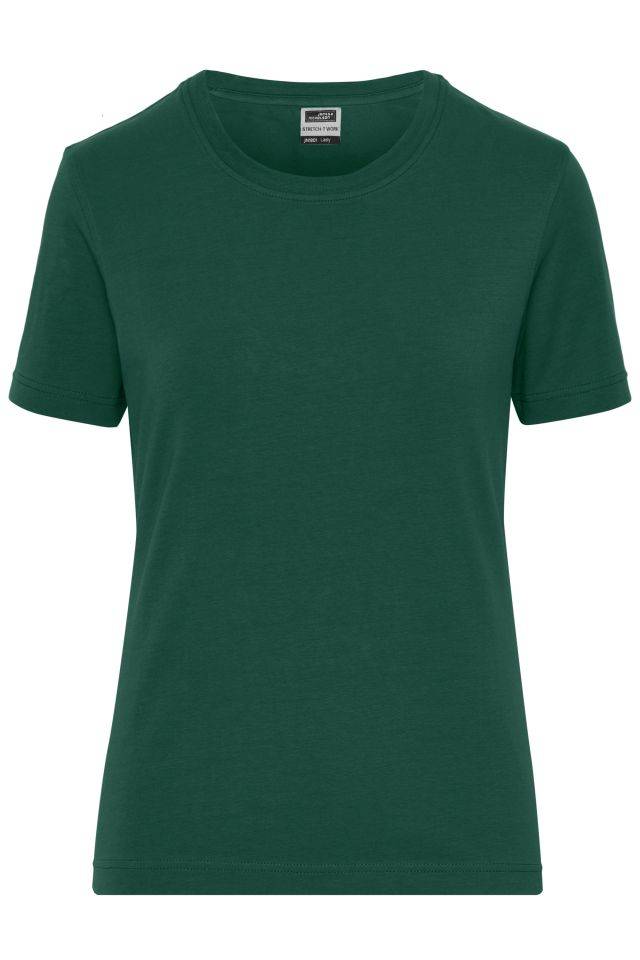Ladies' BIO Stretch-T Work - SOLID - T-Shirt aus weichem Elastic-Single-Jersey grün, Gr. L
