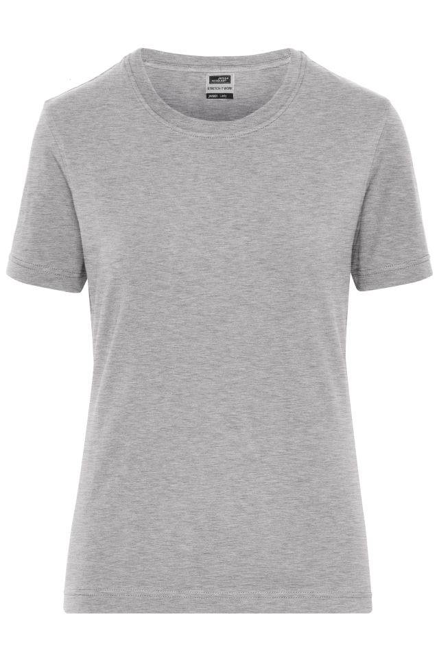 Ladies' BIO Stretch-T Work - SOLID - T-Shirt aus weichem Elastic-Single-Jersey grau, Gr. S