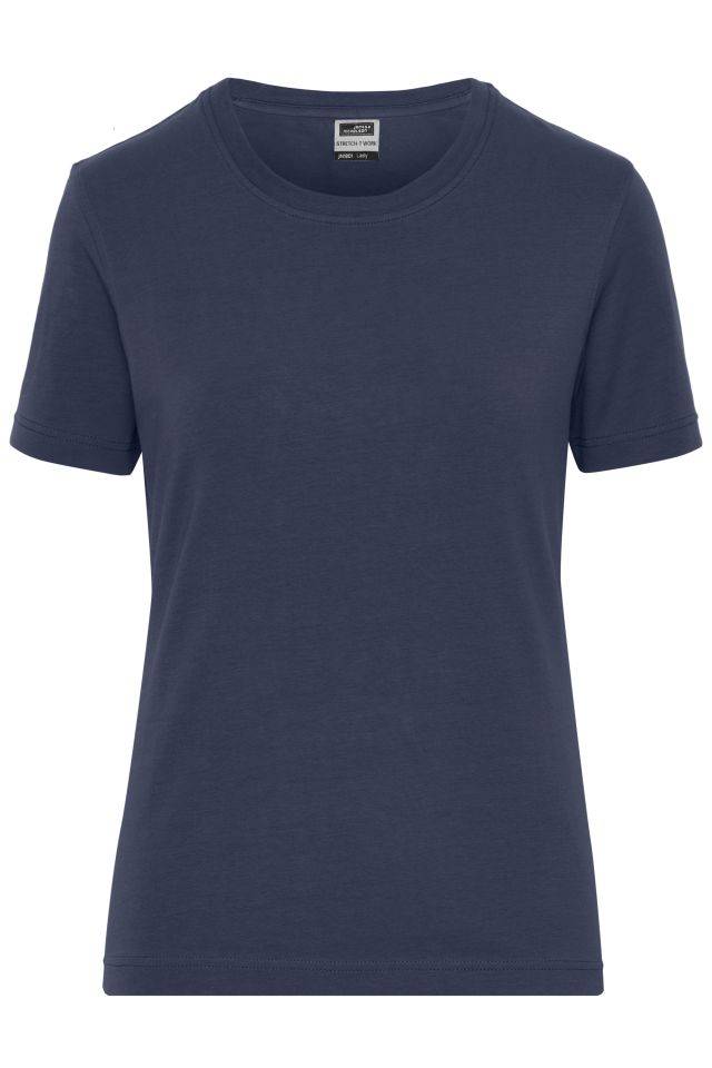 Ladies' BIO Stretch-T Work - SOLID - T-Shirt aus weichem Elastic-Single-Jersey blau, Gr. 3XL