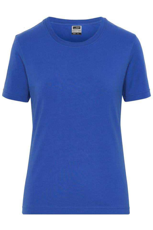 Ladies' BIO Stretch-T Work - SOLID - T-Shirt aus weichem Elastic-Single-Jersey blau, Gr. XXL
