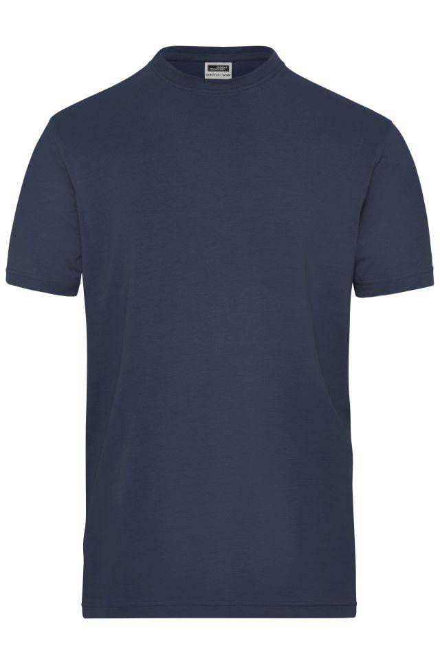 Men's BIO Stretch-T Work - SOLID - T-Shirt aus weichem Elastic-Single-Jersey blau, Gr. 4XL