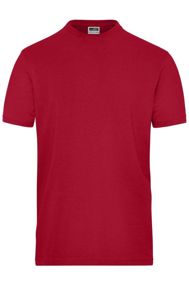 Men's BIO Stretch-T Work - SOLID - T-Shirt aus weichem Elastic-Single-Jersey rot, Gr. 6XL