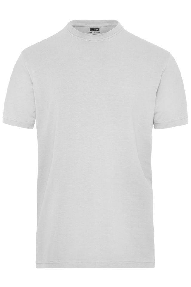 Men's BIO Stretch-T Work - SOLID - T-Shirt aus weichem Elastic-Single-Jersey weiß, Gr. 6XL