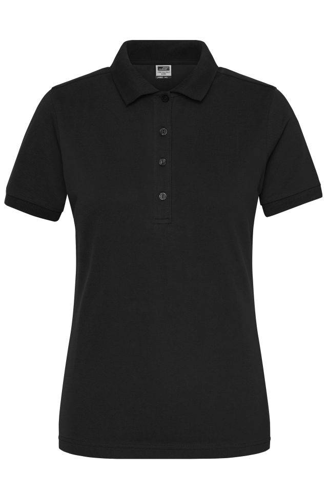 Ladies' BIO Stretch-Polo Work - SOLID - Polo aus weichem Elastic-Piqué schwarz, Gr. XS