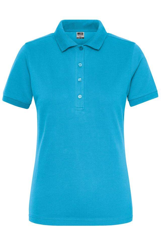 Ladies' BIO Stretch-Polo Work - SOLID - Polo aus weichem Elastic-Piqué blau, Gr. 4XL