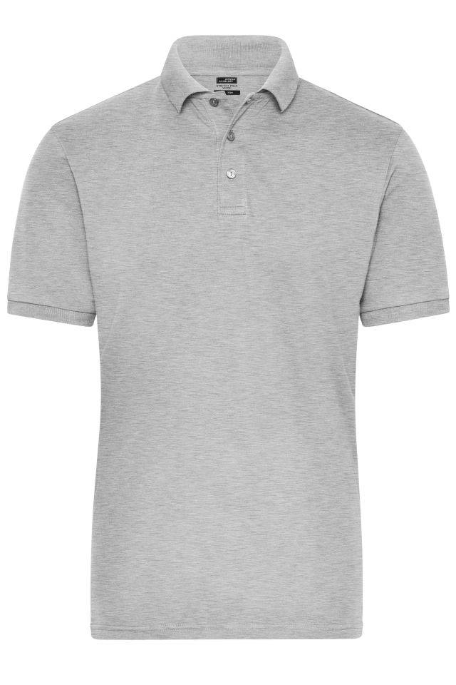 Men's BIO Stretch-Polo Work - SOLID - Polo aus weichem Elastic-Piqué grau, Gr. 6XL