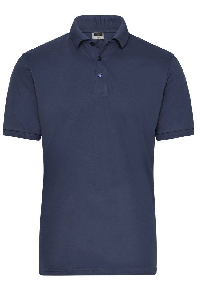 Men's BIO Stretch-Polo Work - SOLID - Polo aus weichem Elastic-Piqué blau, Gr. M