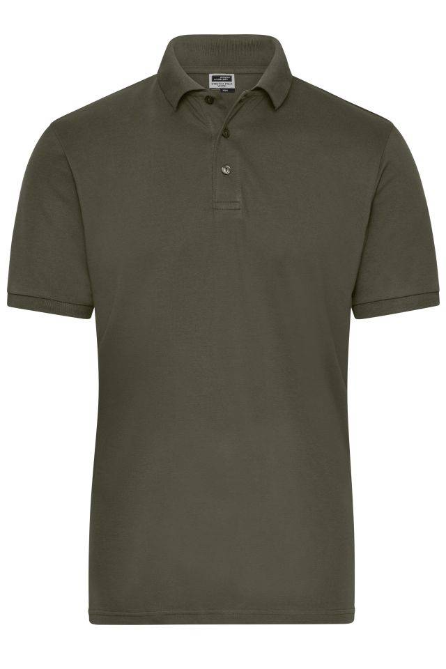 Men's BIO Stretch-Polo Work - SOLID - Polo aus weichem Elastic-Piqué braun/grün/oliv, Gr. S