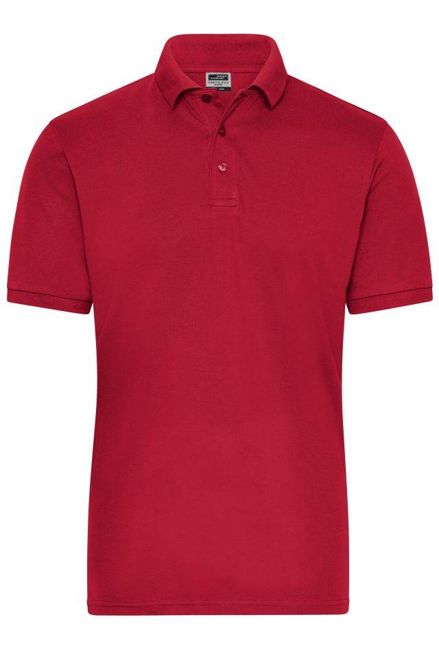 Men's BIO Stretch-Polo Work - SOLID - Polo aus weichem Elastic-Piqué rot, Gr. XS