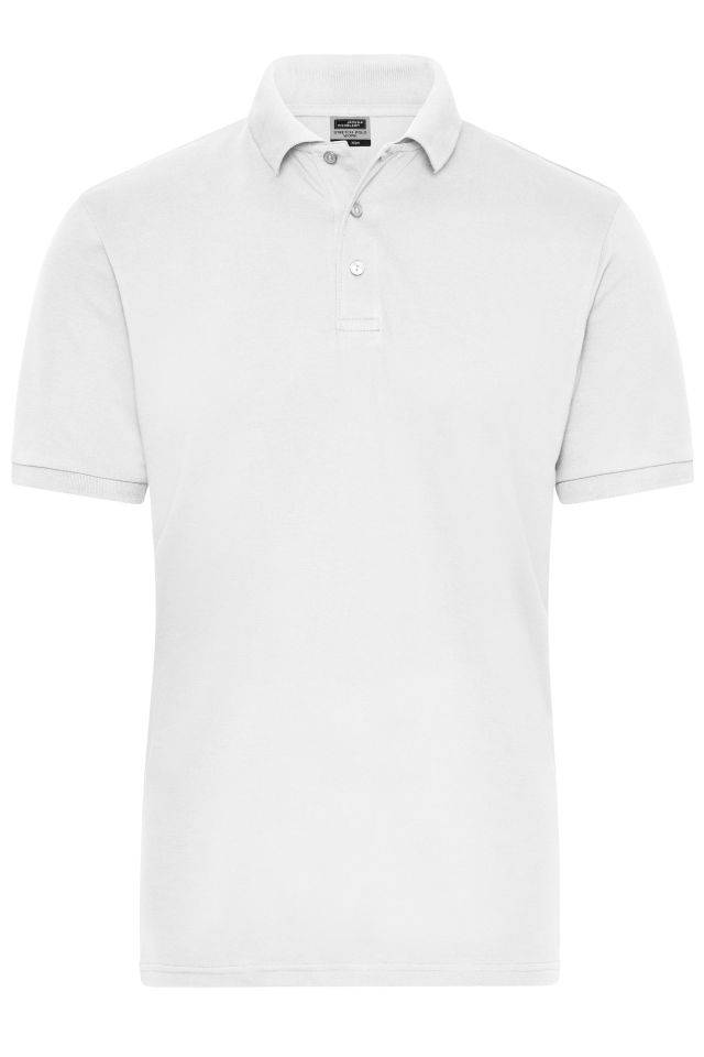 Men's BIO Stretch-Polo Work - SOLID - Polo aus weichem Elastic-Piqué weiß, Gr. 6XL