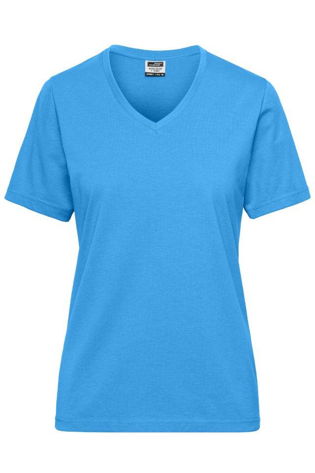 Ladies' BIO Workwear T-Shirt Strapazierfähiges und pflegeleichtes T-Shirt blau, Gr. 3XL