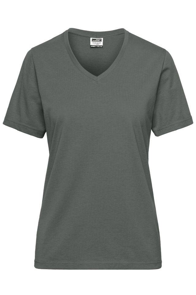 Ladies' BIO Workwear T-Shirt Strapazierfähiges und pflegeleichtes T-Shirt grau, Gr. XXL