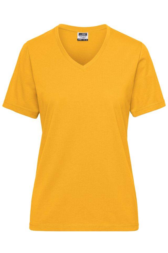Ladies' BIO Workwear T-Shirt Strapazierfähiges und pflegeleichtes T-Shirt gelb, Gr. XS