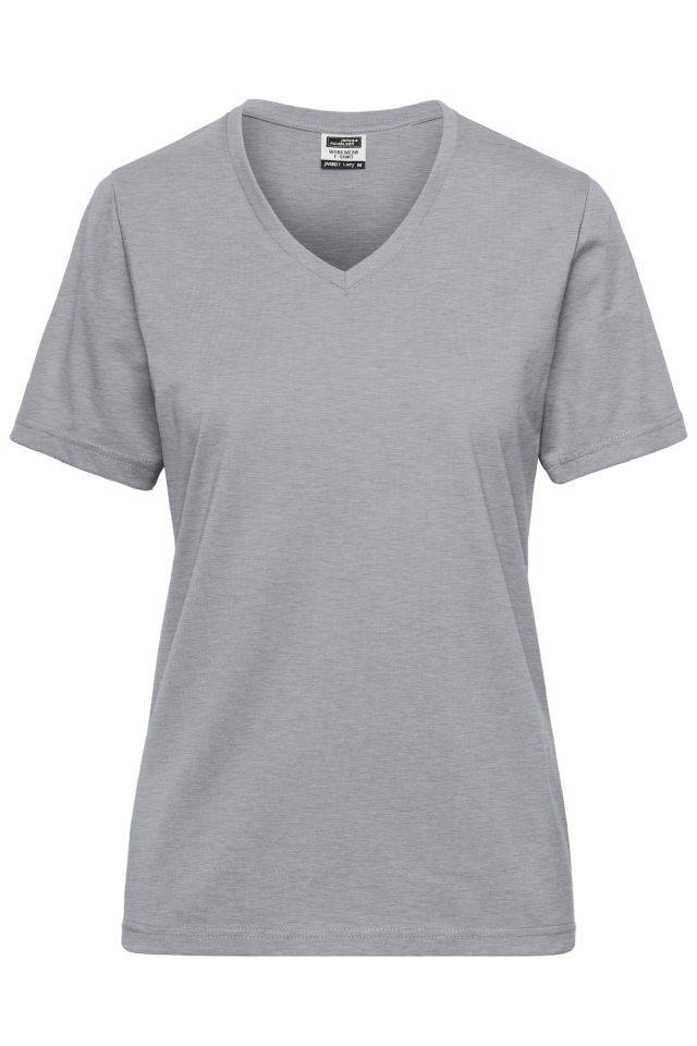 Ladies' BIO Workwear T-Shirt Strapazierfähiges und pflegeleichtes T-Shirt grau, Gr. XL