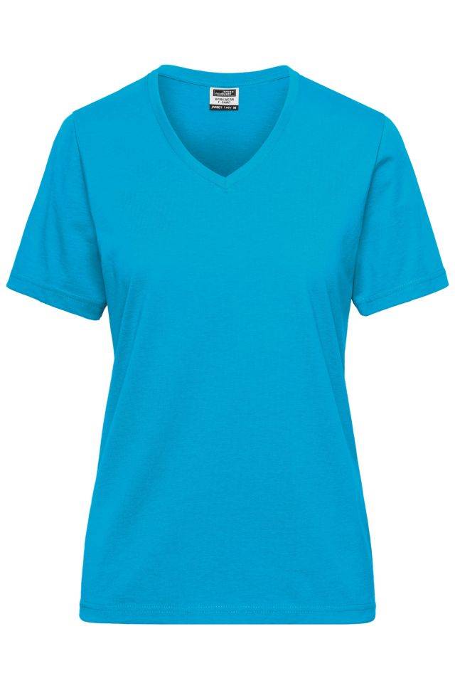 Ladies' BIO Workwear T-Shirt Strapazierfähiges und pflegeleichtes T-Shirt blau, Gr. XL