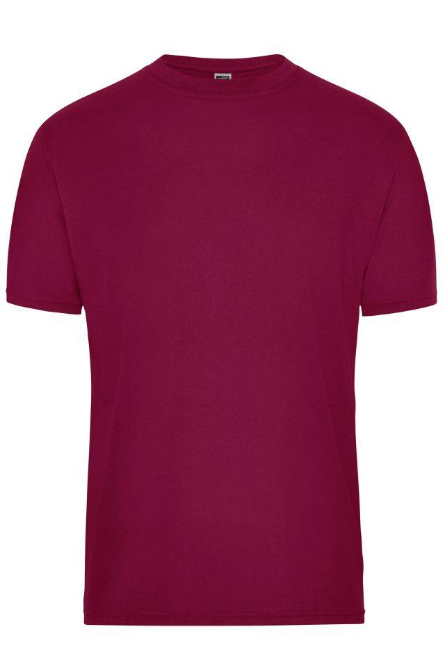 Men's BIO Workwear T-Shirt Strapazierfähiges und pflegeleichtes T-Shirt rot/weinrot, Gr. XXL