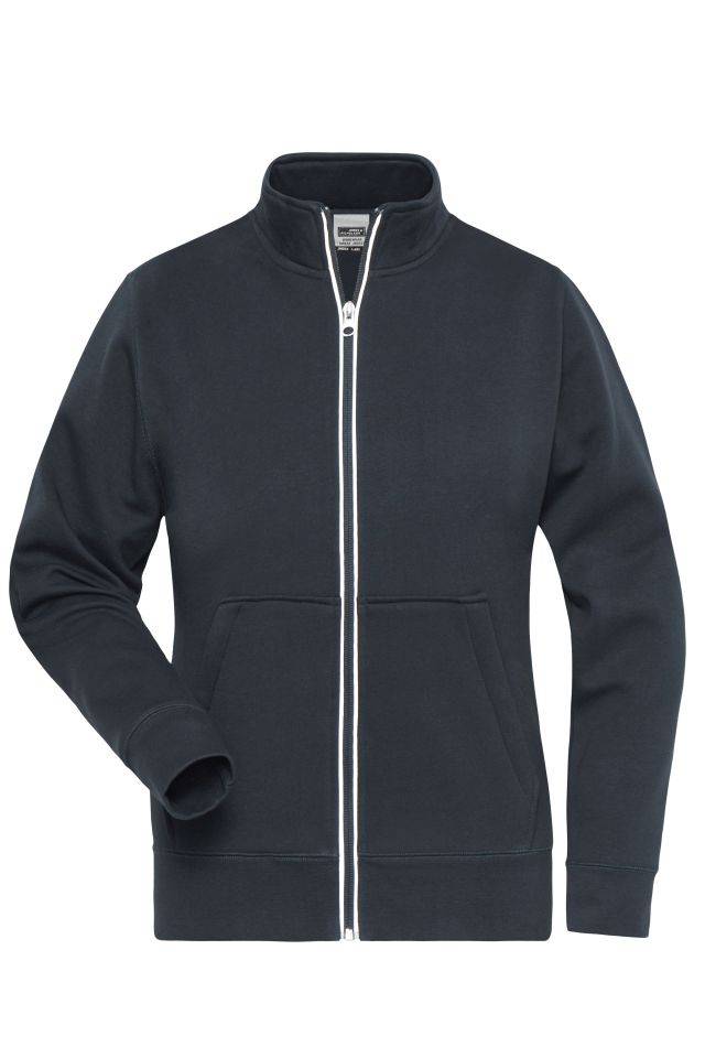 Ladies' Doubleface Work Jacket - SOLID - Funktionelle Jacke mit Stehkragen und Kängurutasche grau, Gr. XS