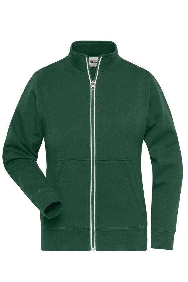 Ladies' Doubleface Work Jacket - SOLID - Funktionelle Jacke mit Stehkragen und Kängurutasche grün, Gr. L