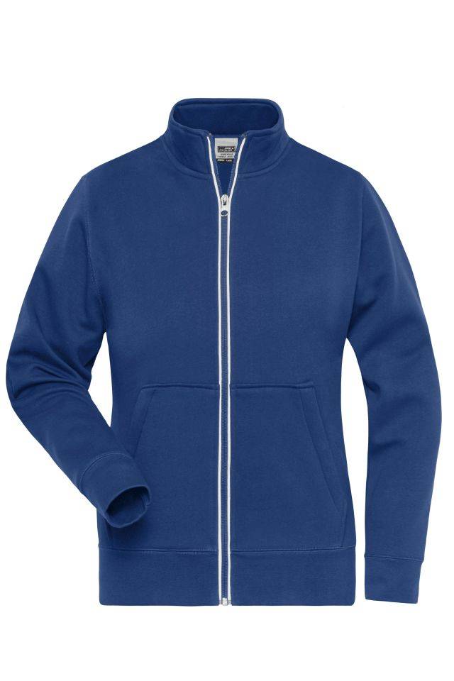 Ladies' Doubleface Work Jacket - SOLID - Funktionelle Jacke mit Stehkragen und Kängurutasche blau, Gr. 3XL